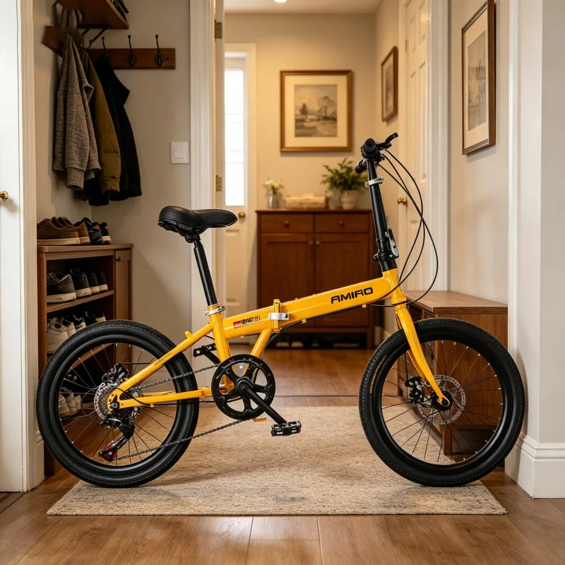 دراجة قابلة للطي بعجلات صفراء  - مراجعة Commuting With Bike وسعره