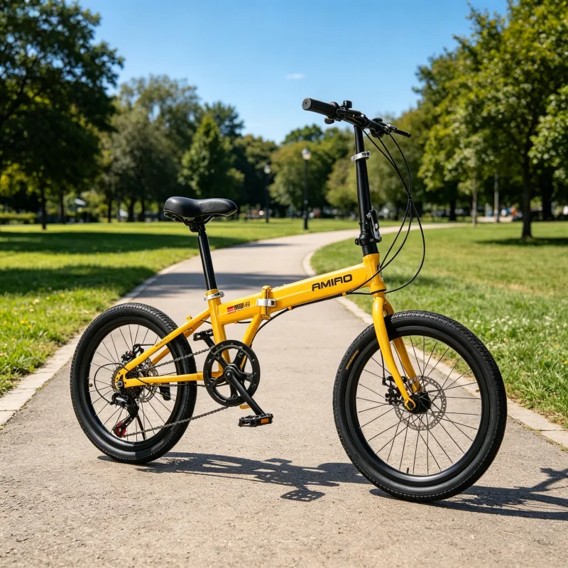 دراجة قابلة للطي بعجلات صفراء  - مراجعة Commuting With Bike وسعره